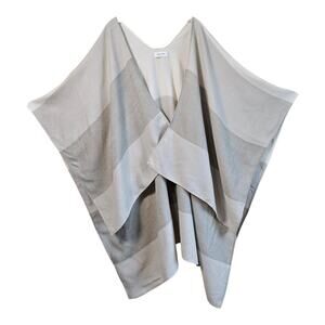 MER SEA Women One Size Thinny Travel Wrap Poncho Beige Cream Draped Lightweight